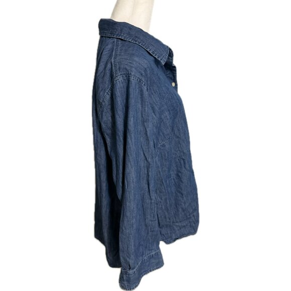 Talbots Women’s Size 2X Denim Button-Down Shirt - Picture 4 of 5